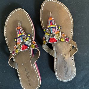 Beaded leather sandals - NWOT